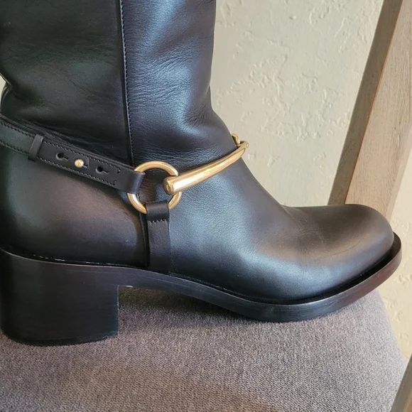 Gucci LIFFORD leather horsebit boots size 36 1/2, pull on - Picture 10 of 12